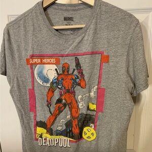 Marvel Gray Deadpool Short‎ Sleeve T shirt mens sz M
